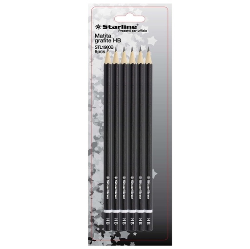 [DSTL1900B] BLISTER 6 MATITE GRAFITE HB STARLINE