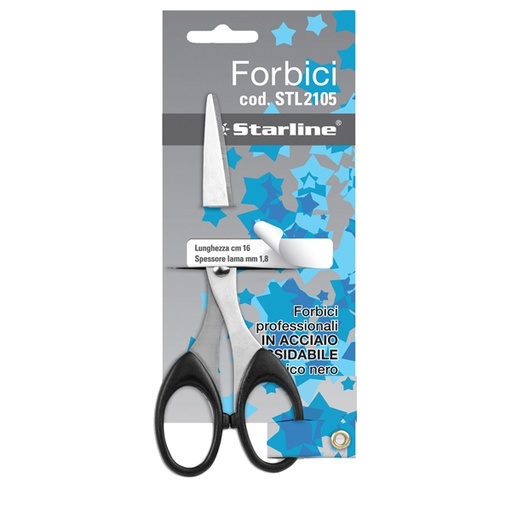 [DSTL2105] Forbici 16cm lama in acciaio impugnatura nera Starline