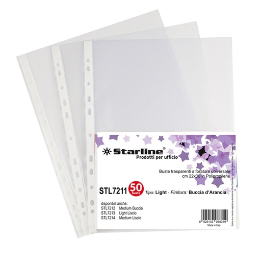[DSTL7211] 50 BUSTE FORATE 22X30 BUCCIA Light Starline