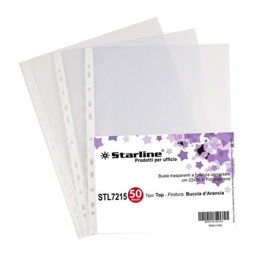 [DSTL7215] 50 Buste forate 22x30cm Buccia Top Starline