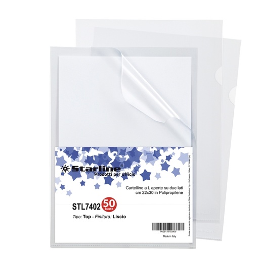 [DSTL7402] 50 Cartelline a L 22x30cm Liscio Top Starline