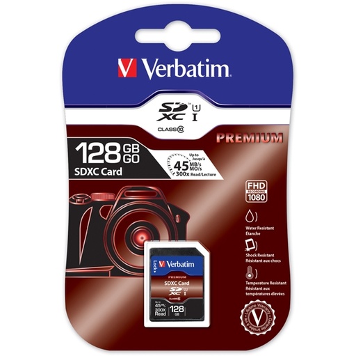[DVERB44025] SECURE DIGITAL CARD PREMIUM SDXC Class 10/UHS-1 128GB
