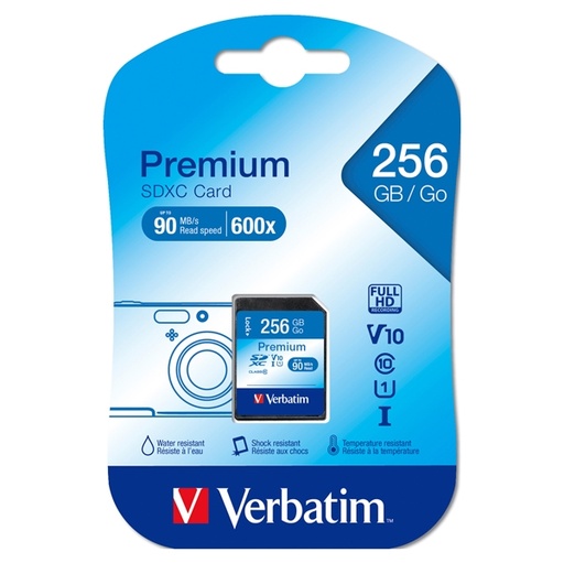 [DVERB44026] SECURE DIGITAL CARD PREMIUM SDXC Class 10/UHS-1 256GB
