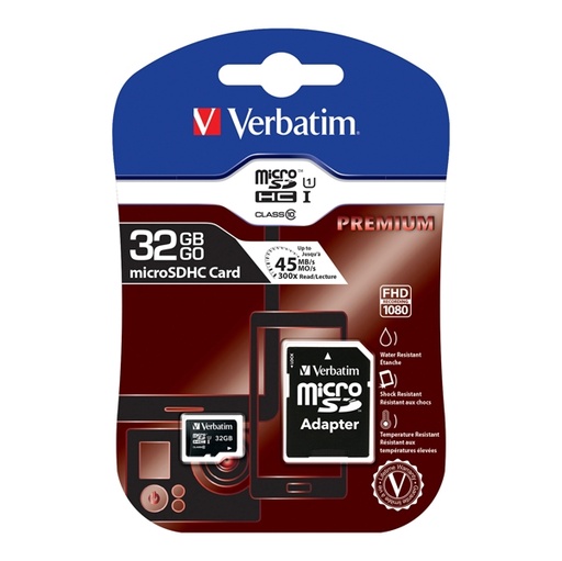 [DVERB44083] MICRO SD CARD 32GB HC CLASSE 10 FINO A 45MB/S
