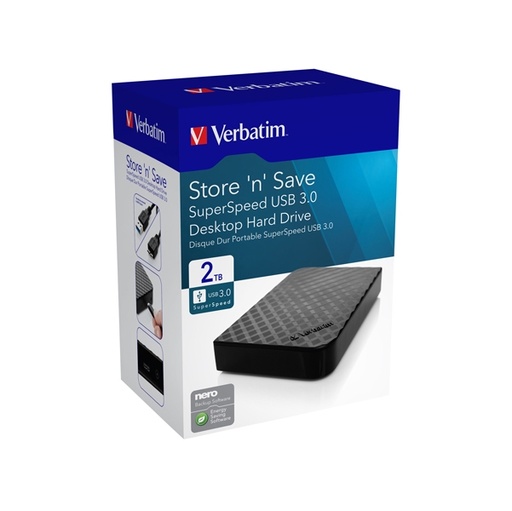 [DVERB47683] Verbatim HDD esterno 3.5" 2TB USB 3.0