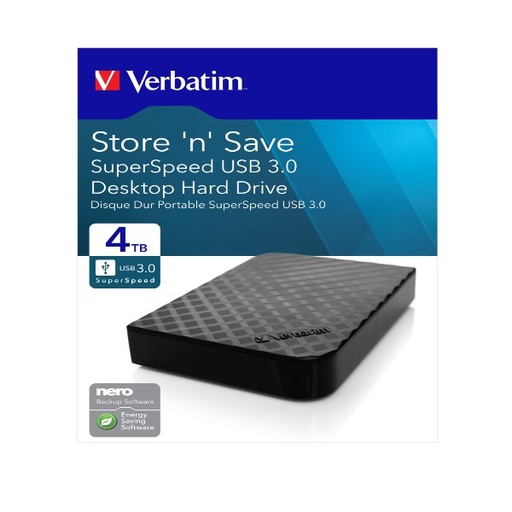 [DVERB47685] Verbatim HDD esterno 3.5" 4TB USB 3.0