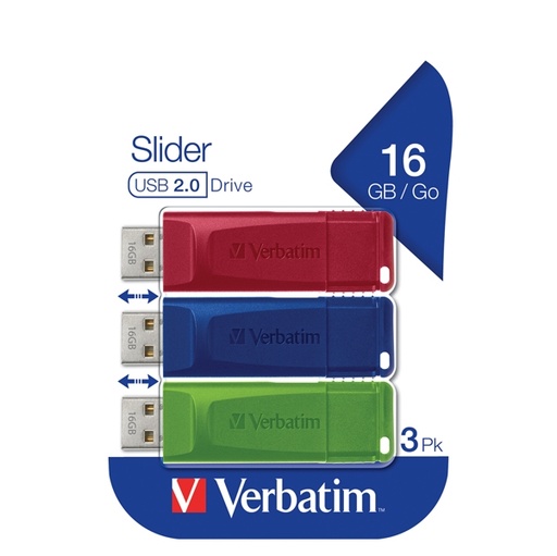 [DVERB49306] Verbatim USB 3.2 Gen 1Drive 3x16GB Rosso/Blu/Giallo