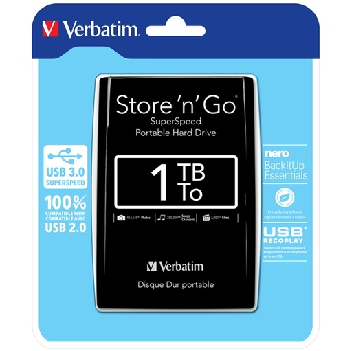 [DVERB53023] HARD DISK STORE 'N' GO USB 3.0 PORTATILE 1TB COLORE NERO