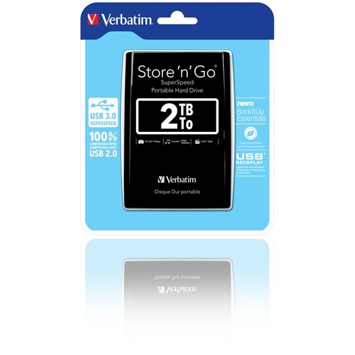 [DVERB53177] HARD DISK PORTATILE STORE 'N' GO USB 3.0 DA 2TB BLACK
