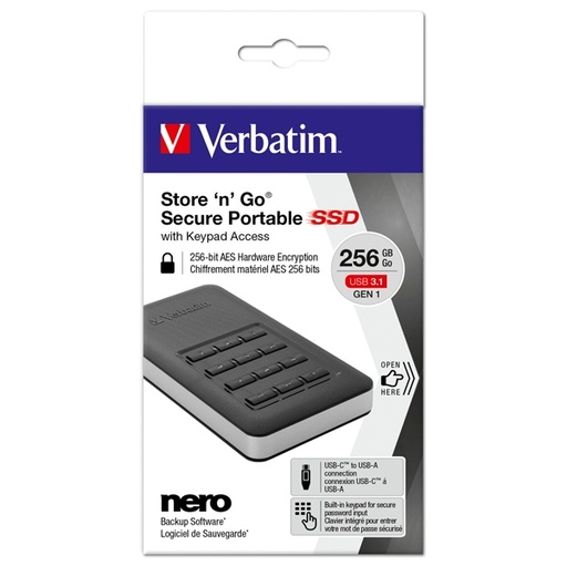 [DVERB53402] SSD Store 'n' Go Portable con tastierino numerico 256 GB USB 3.1