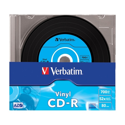 [DVERBCDR70052C] SCATOLA 10 CD-R DATALIFEPLUS DATA VINYL SLIM 1X-52X 700 MB AZO COLOUR