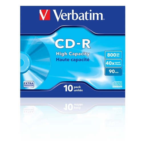 [DVERBCDR80040JC] SCATOLA 10 CD-R DATALIFE JEWEL CASE 1X-40X 800MB SERIGRAFATO