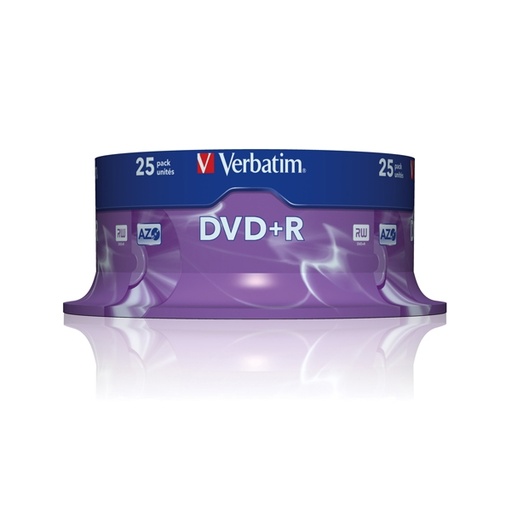 [DVERBDVDR4716S] SCATOLA 25 DVD+R SPINDLE 16X 4.7GB 120MIN. SERIGRAFATO