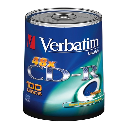 [DVERCDP700100SK] SCATOLA 100 CD-R DATALIFE SPINDLE 1X-52X 700MB SERIGRAFATO EXTRA PROTECTION