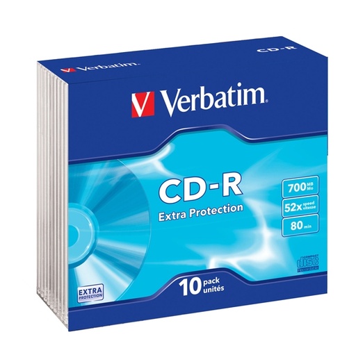 [DVERCDP70052SLS] SCATOLA 10 CD-R DATALIFE SLIM CASE 52X 700MB EXTRA PROTECTION