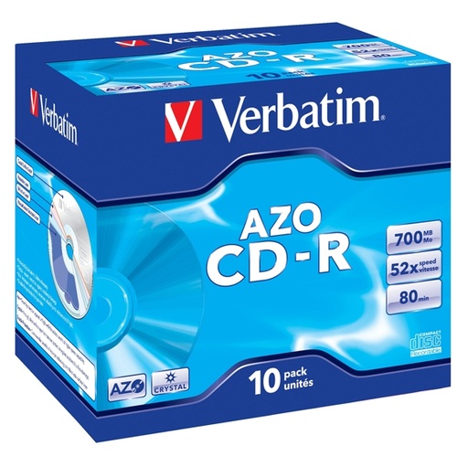 [DVERCDR70052XK] SCATOLA 10 CD-R DATALIFEPLUS JEWEL CASE 1X-52X 700MB SERIGRAFATA CRYSTAL