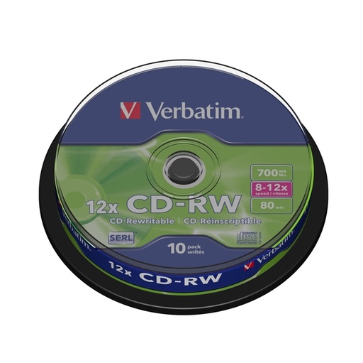[DVERCDRW7008XK] SCATOLA 10 CD-RW DATALIFEPLUS 8x-10x 700MB SERIGRAFATO PACK SPINDLE