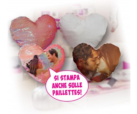[SUB099] SUB FEDERA CUORE stampabile PAILLETTES SoftTouch 44x38 BIANCO/ROSSO FEDPA-C  BIRO