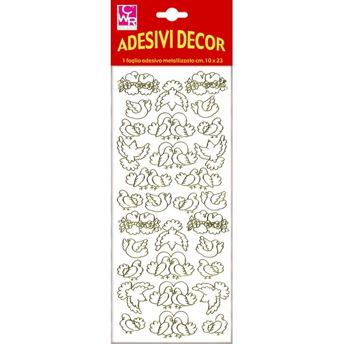 [TPC03600] ADESIVI METAL -  UCCELLI ORO (min.ord.2 o multipli)