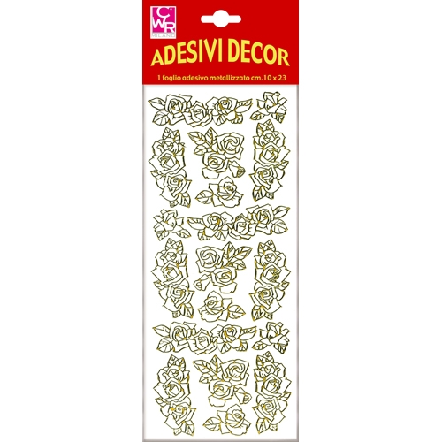 [TPC03603] ADESIVI METAL -  ROSE ORO (min.ord.2 o multipli)