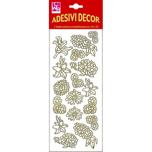 [TPC03604] ADESIVI METAL -  FIORI ORO (min.ord.2 o multipli)
