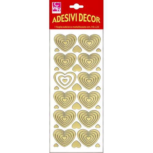 [TPC03606] ADESIVI METAL -  CUORI ORO (min.ord.2 o multipli)