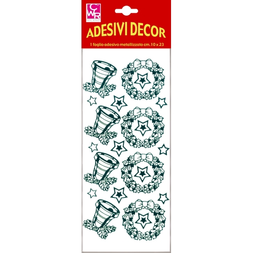 [TPC03609] ADESIVI METAL -  CAMPANE VERDE/ORO (min.ord.2 o multipli)