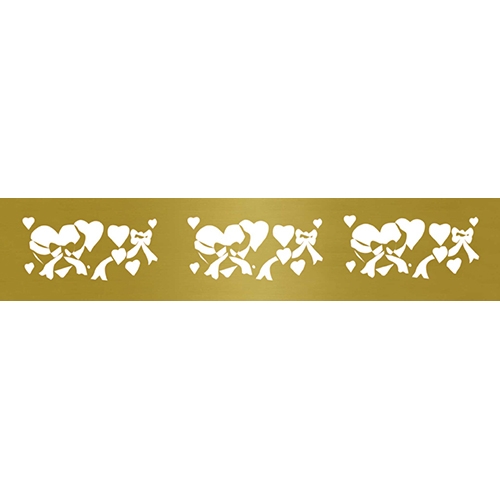 [TPC04236] MASCHERA METALLO EMBOSSING CM.18X3 - CUORI
