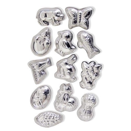 [TPC04267] STAMPI IN ACCIAIO - SET 12 PZ. - ANIMALI + VARI