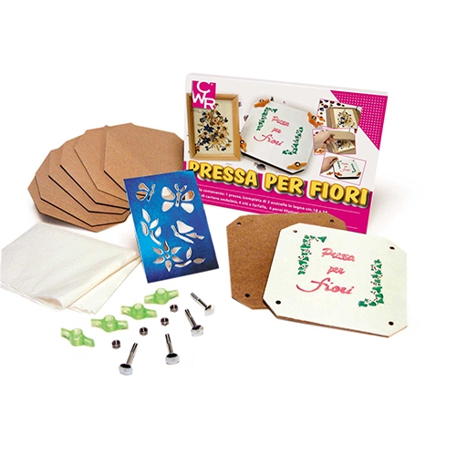 [TPC04374] PRESSA LEGNO PER FIORI - SCATOLA + ACCESSORI