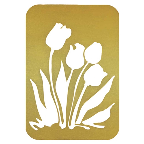 [TPC04398] MASCHERA METALLO EMBOSSING - TULIPANI