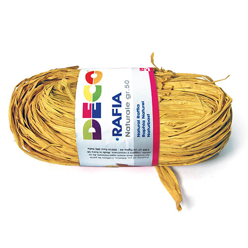 [TPC04665] RAFIA NATURALE - PACCHETTO GR.50 - GIALLO (min.ord.6 o multipli)