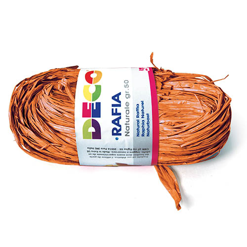 [TPC04666] RAFIA NATURALE - PACCHETTO GR.50 - ARANCIO (min.ord.6 o multipli)