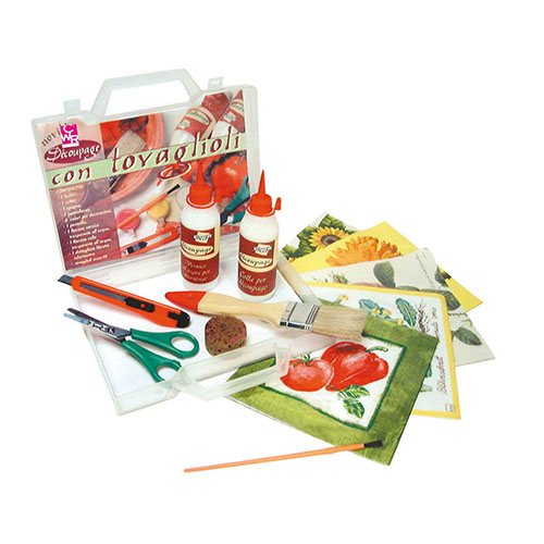 [TPC04772] DECOUPAGE CON TOVAGLIOLI IN VALIGETTA