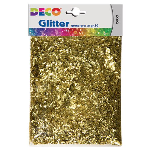 [TPC05034] GLITTER GRANA GROSSA - BUSTA GR.80 - ORO (min.ord.6 o multipli)