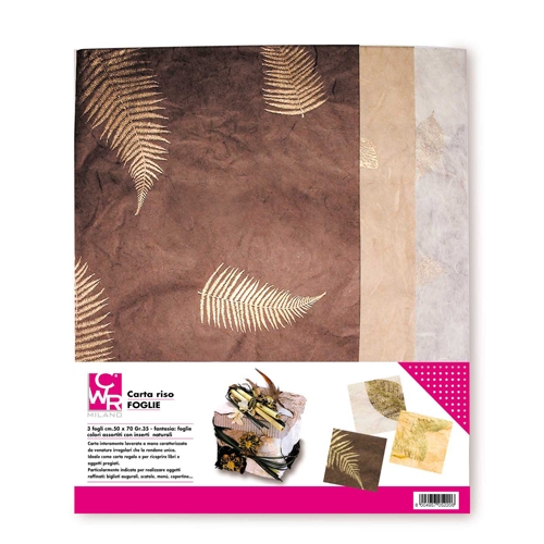 [TPC05220] CARTA RISO CM.50X70 - BUSTA 3 FOGLI - FOGLIE
