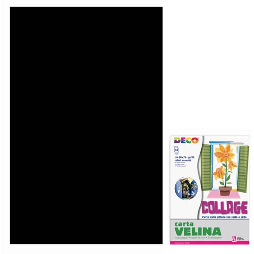 [TPC05321] VELINA CM.50X76 - BUSTA 24 FG. - NERO