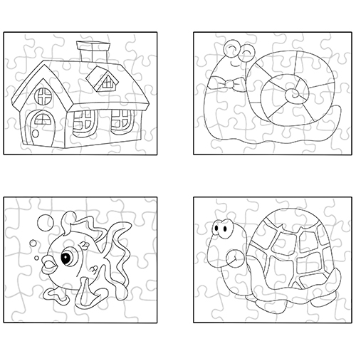 [TPC05374] SET 4 PUZZLE CARTONE "DISEGNO IO"