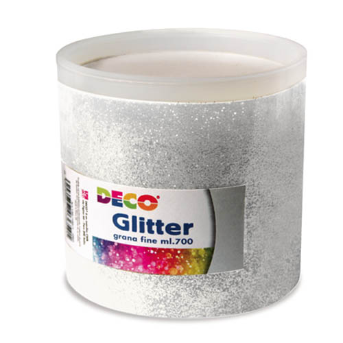 [TPC05398] GLITTER GRANA FINE - BARATTOLO ML.700 - ARGENTO