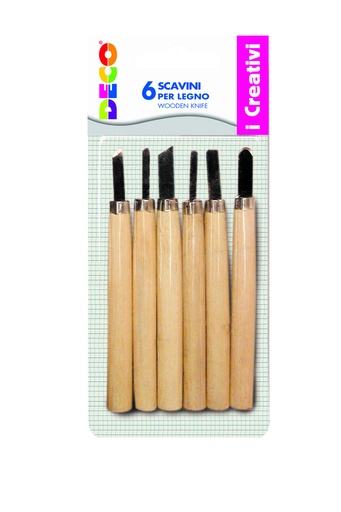 [TPC05652] SCAVINI MANICO LEGNO - BLISTER 6 PZ. (min.ord.3 o multipli)