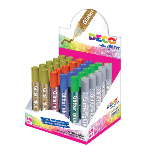 [TPC05887] COLLA GLITTER - ESPOSITORE 30 PENNE ML.10,5 - COL. ASS.