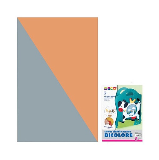 [TPC05922X10] CARTONCINO  GR.400 CM.50x70 - ARGENTO/ARANCIO - CONF.10 FG.