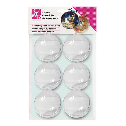 [TPC06055] SFERE KRISTALL DIAM. CM.8 - BLISTER 6 PZ.