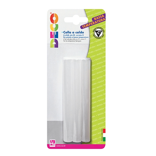[TPC06165] COLLA A CALDO BASSA TEMPERATURA -DIAM. MM.11X100 - 6 STICK (min.ord.20 o multipli)