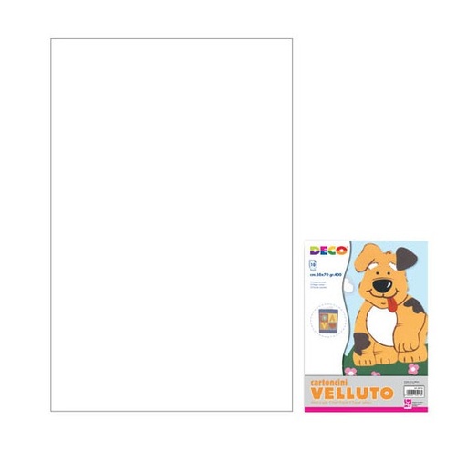 [TPC06282X10] CARTONCINO VELLUTATI CM.50X70 GR.400 - BIANCO - CONF.10 FG.