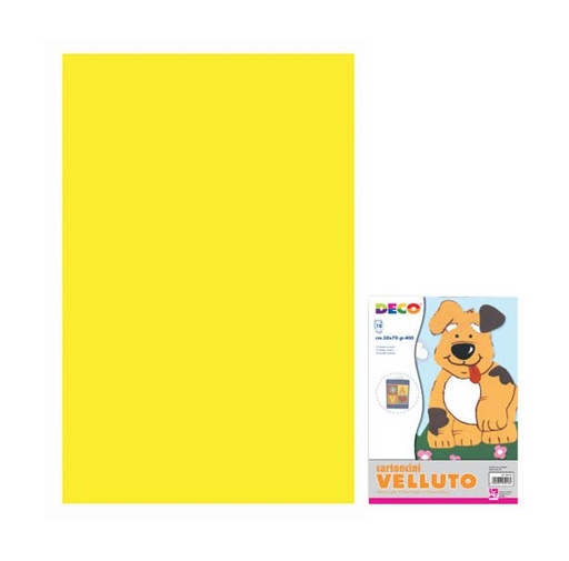 [TPC06283X10] CARTONCINO VELLUTATI CM.50X70 GR.400 - GIALLO - CONF.10 FG.