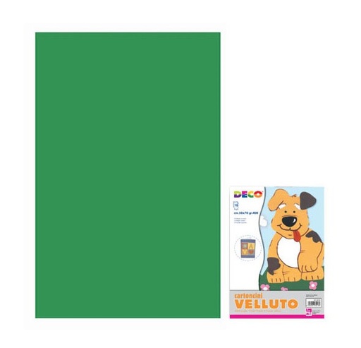 [TPC06285X10] CARTONCINO VELLUTATI CM.50X70 GR.400 - VERDE - CONF.10 FG.
