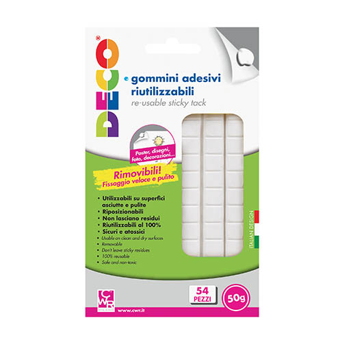 [TPC06468] ADESIVO RIUTILIZZABILE - BLISTER 4 STICK (min.ord.6 o multipli)