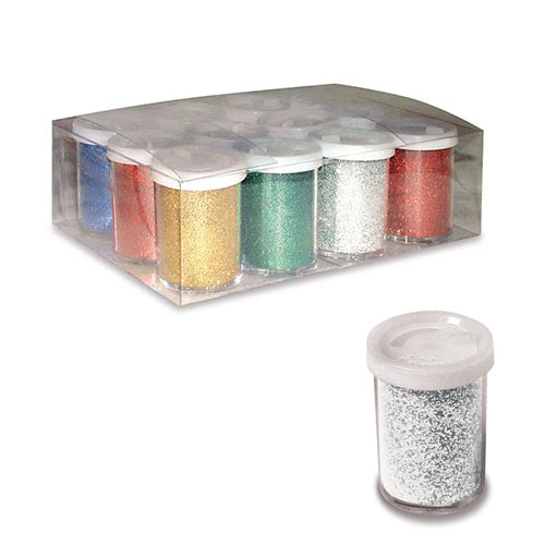 [TPC06656-1] GLITTER - FLACONE ML.25 - ARGENTO (min.ord.12 o multipli)