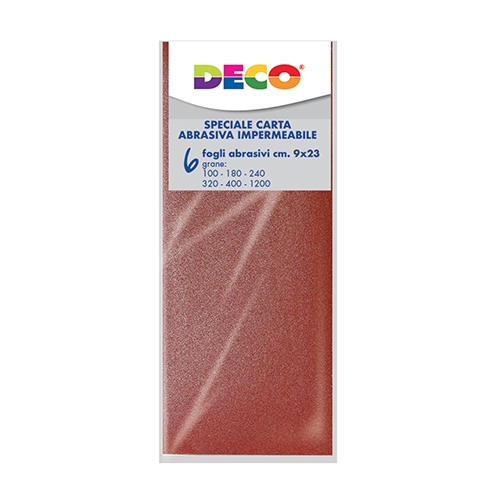 [TPC06787] FOGLI ABRASIVI CM.9X23 - SET 6 PZ. (min.ord.6 o multipli)